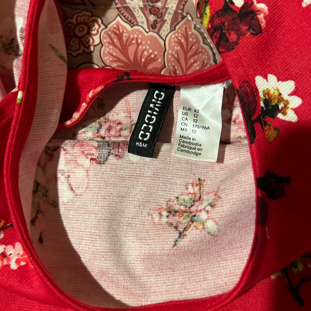 H&M Red Floral Women's Bag